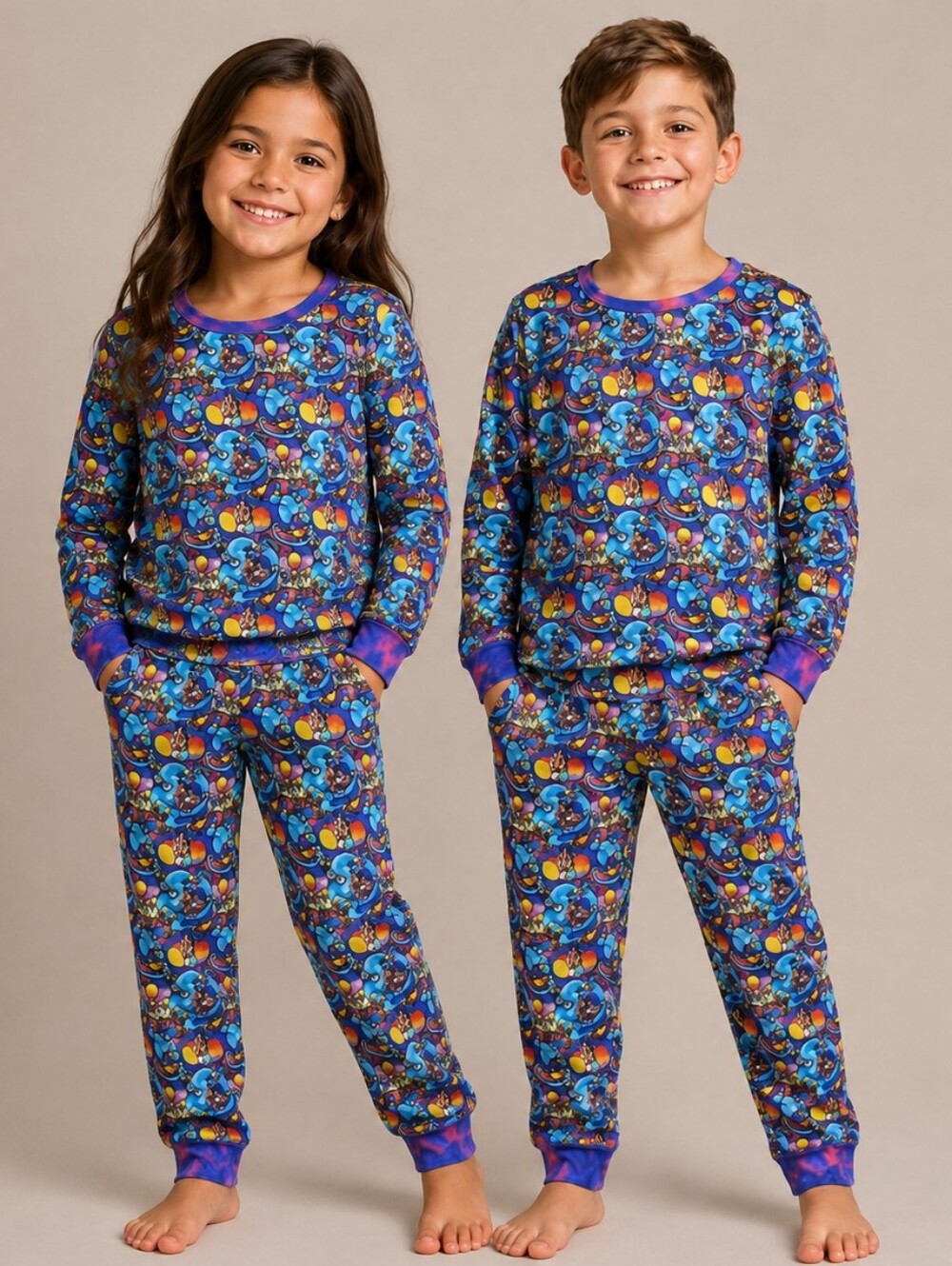 Aladdin Bamboo PJs Long Sleeve & Pants Set Size 9/10 NWOT
